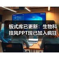 板式库已更新：生物科技风PPT现已加入疯