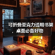 可折叠亚克力透明书架，桌面必备好物