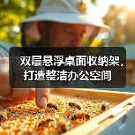 双层悬浮桌面收纳架，打造整洁办公空间