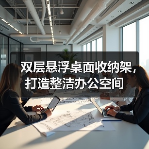 双层悬浮桌面收纳架,打造整洁办公空间(图3) 双层悬浮桌面收纳架,打造整洁办公空间(图3)