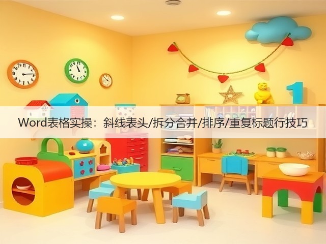 Word表格实操：斜线表头/拆分合并/排序/重复标题行技巧(图3)