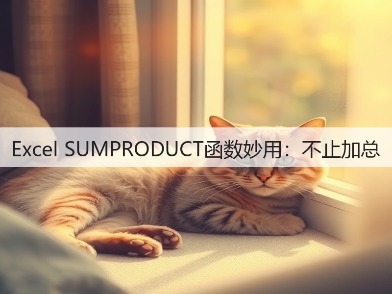 Excel SUMPRODUCT函数妙用:不止加总(图2) Excel SUMPRODUCT函数妙用:不止加总(图2)