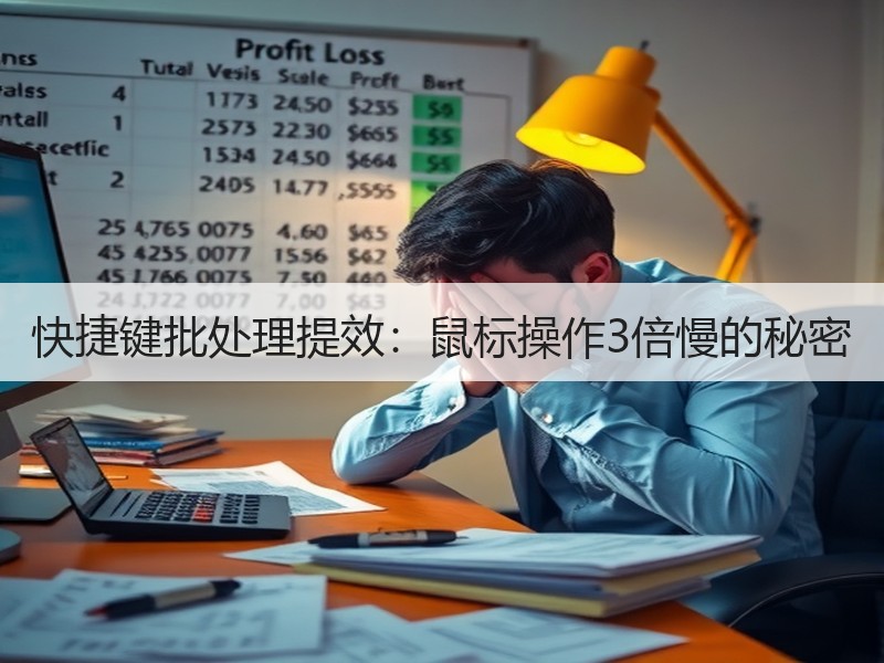 快捷键批处理提效：鼠标操作3倍慢的秘密