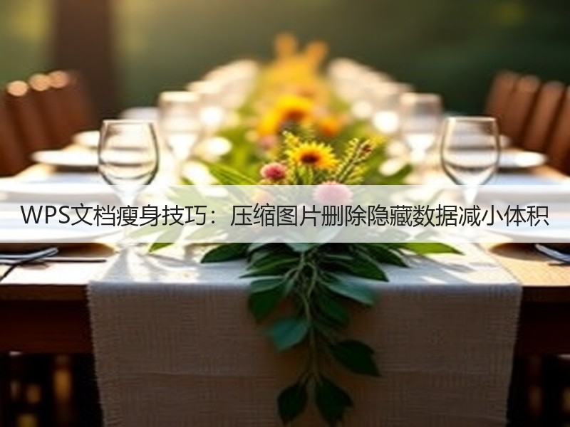 WPS文档瘦身技巧：压缩图片删除隐藏数据