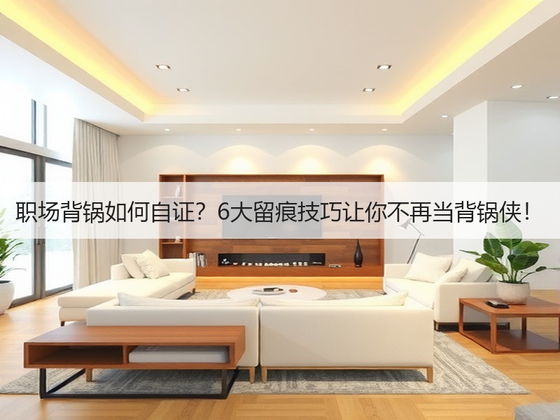 职场背锅如何自证？6大留痕技巧让你不再当