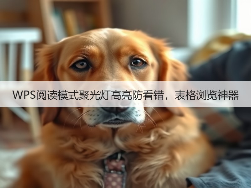 WPS阅读模式聚光灯高亮防看错，表格浏览