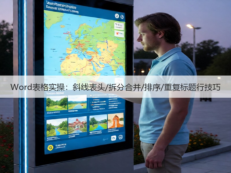 Word表格实操：斜线表头/拆分合并/排