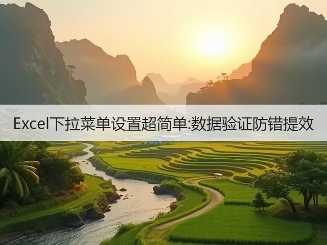 Excel下拉菜单设置超简单:数据验证防错提效(图1)