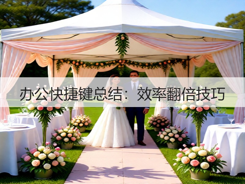 办公快捷键总结：效率翻倍技巧