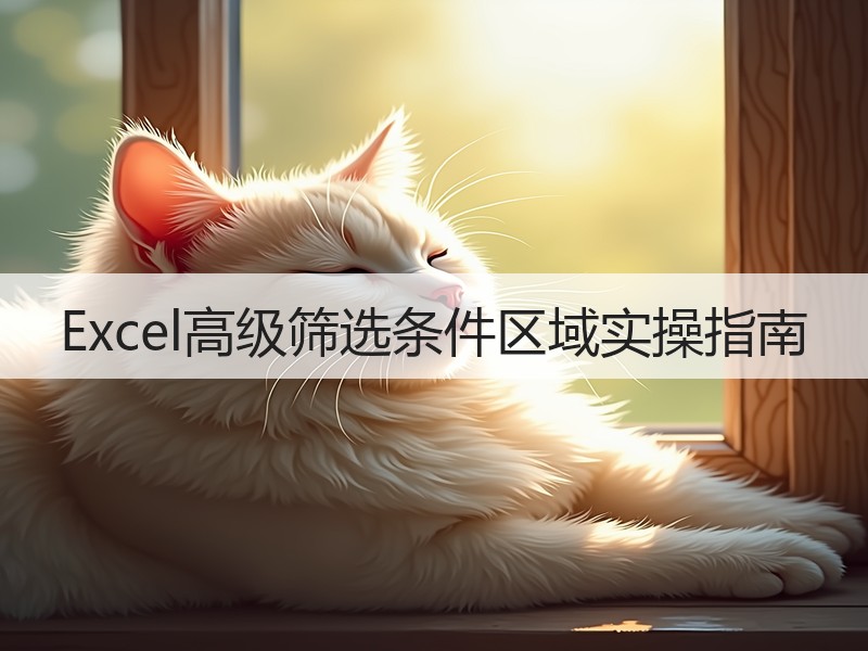 Excel高级筛选条件区域实操指南